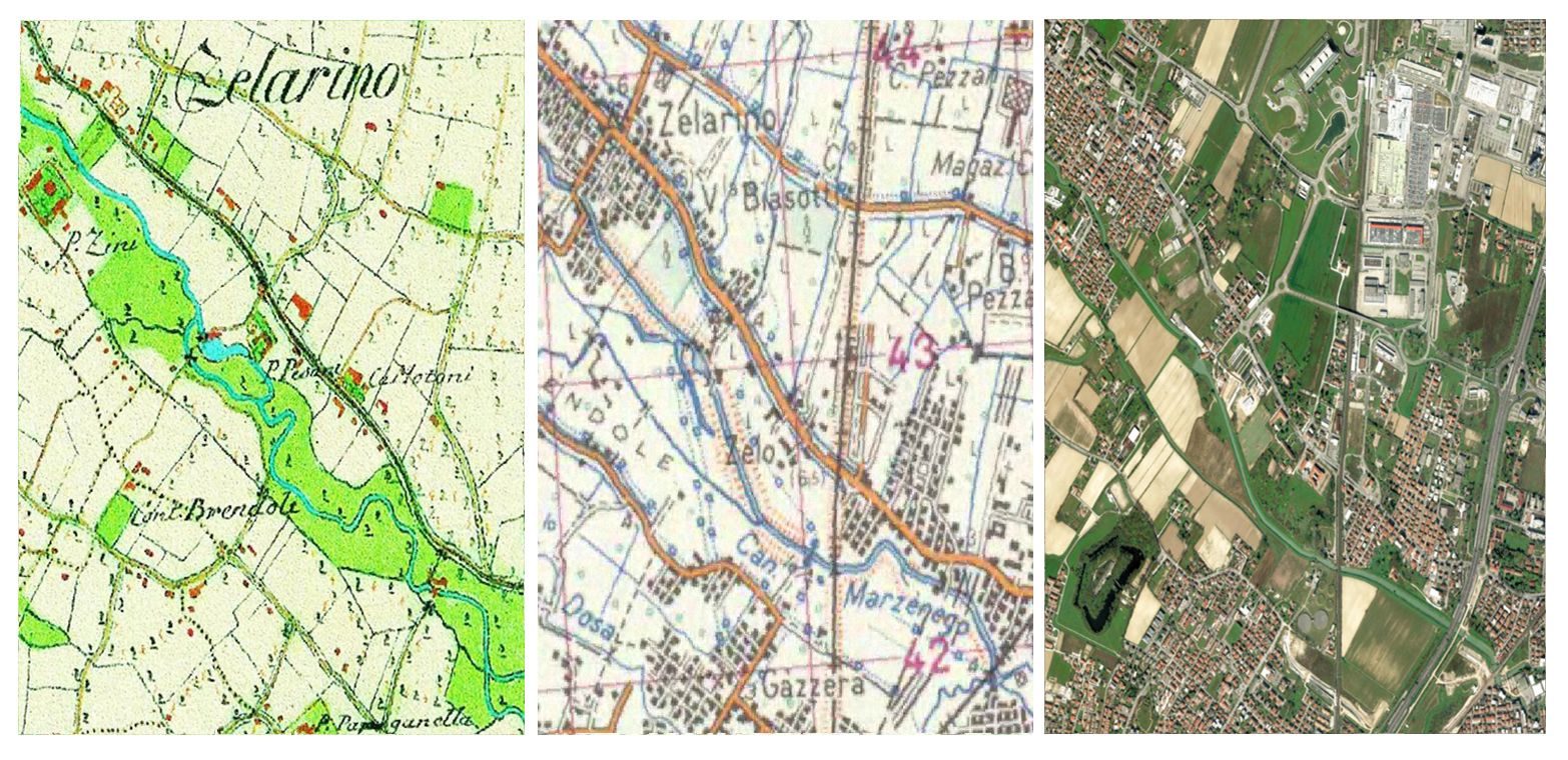 Tratto da: ilfiumemarzenego.it, selezione della cartografia a cura di Giorgio Sarto.